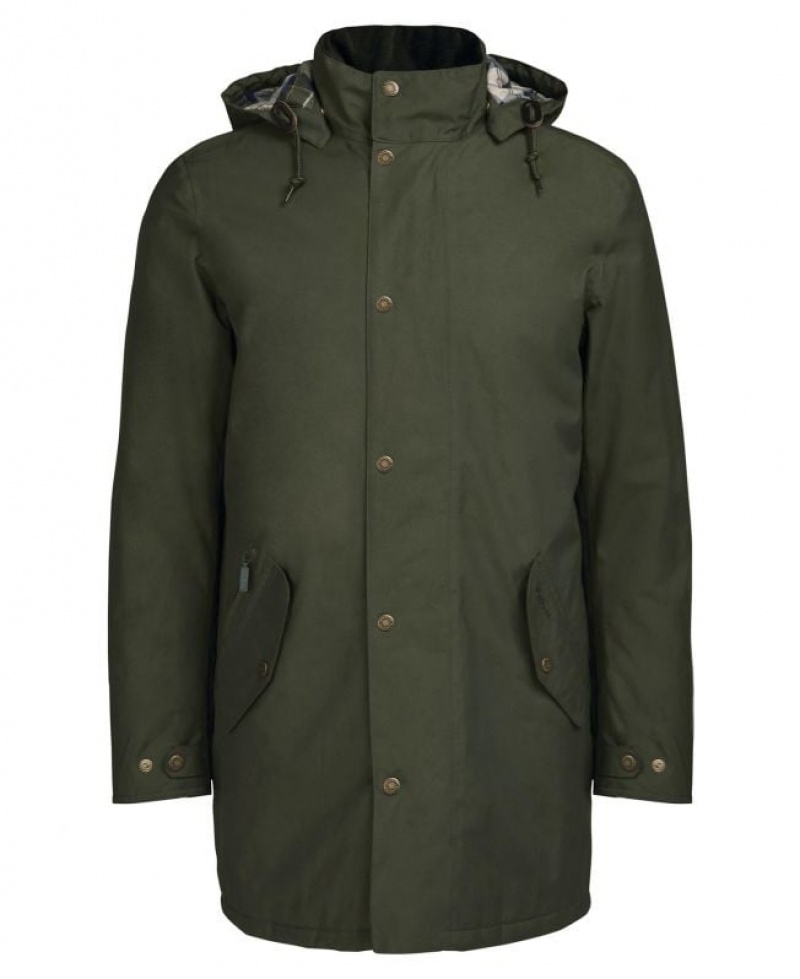 Green Men Barbour Chelsea Mac Waterproof Jacket | US-8376KDNVU