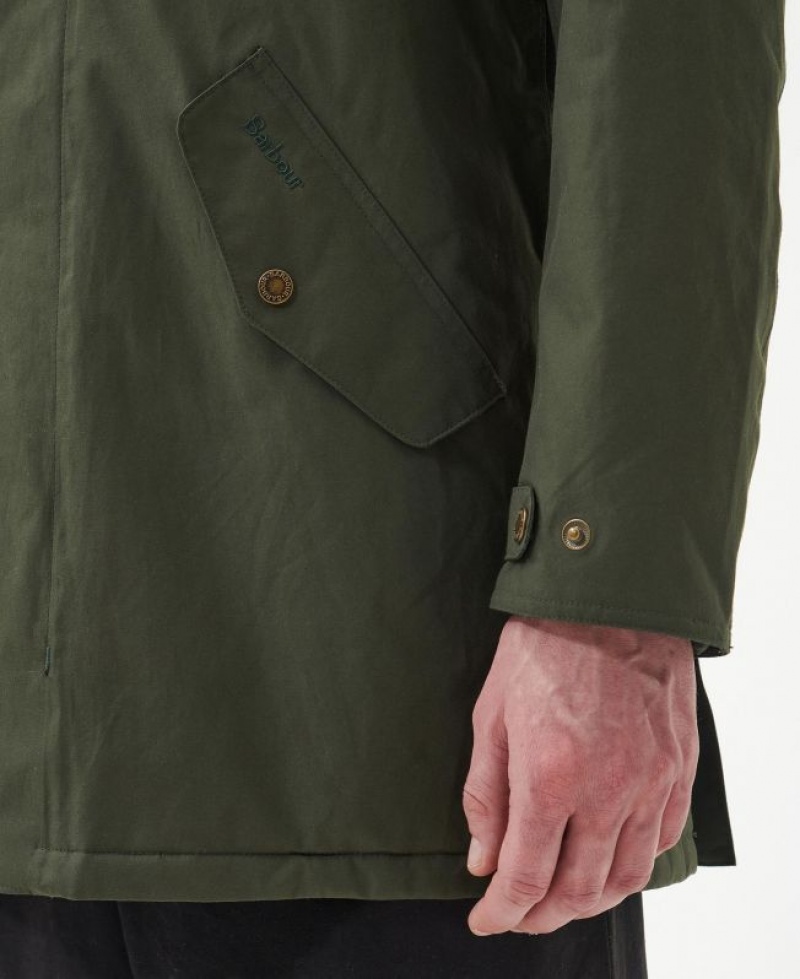 Green Men Barbour Chelsea Mac Waterproof Jacket | US-8376KDNVU