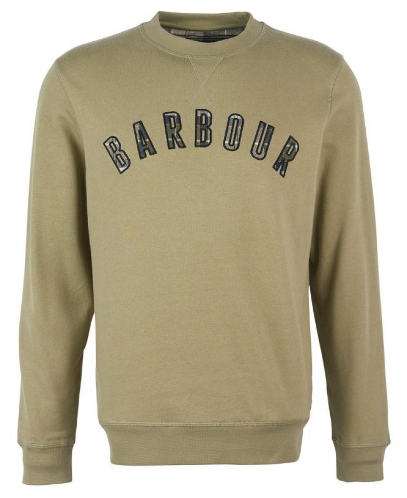 Green Men Barbour Debson Crew Neck Sweatshirt | US-5374RPVEX