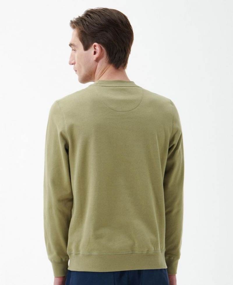 Green Men Barbour Debson Crew Neck Sweatshirt | US-5374RPVEX