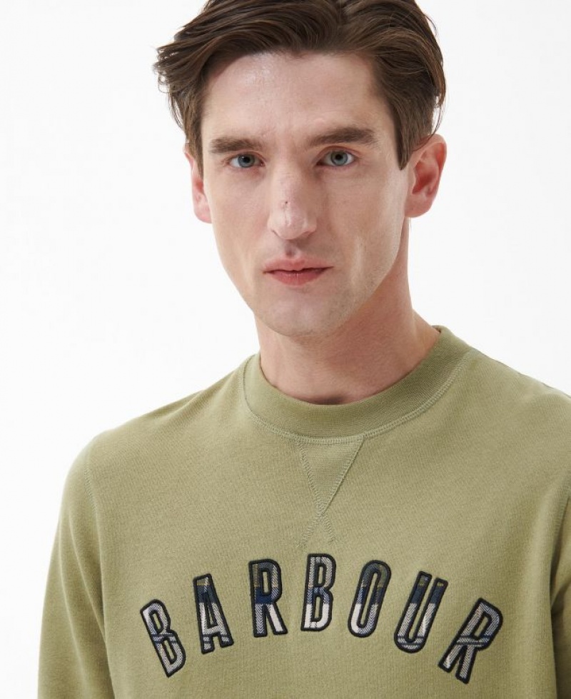 Green Men Barbour Debson Crew Neck Sweatshirt | US-5374RPVEX