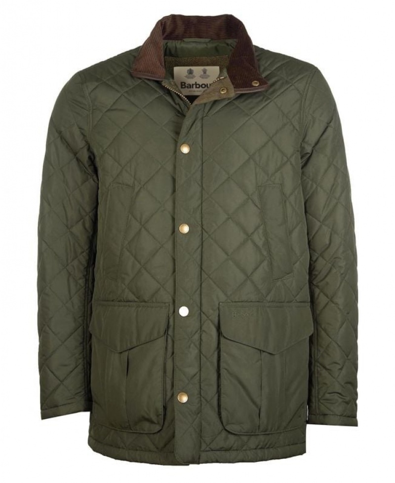 Green Men Barbour Devon Quilted Jacket | US-0231ZFVHM