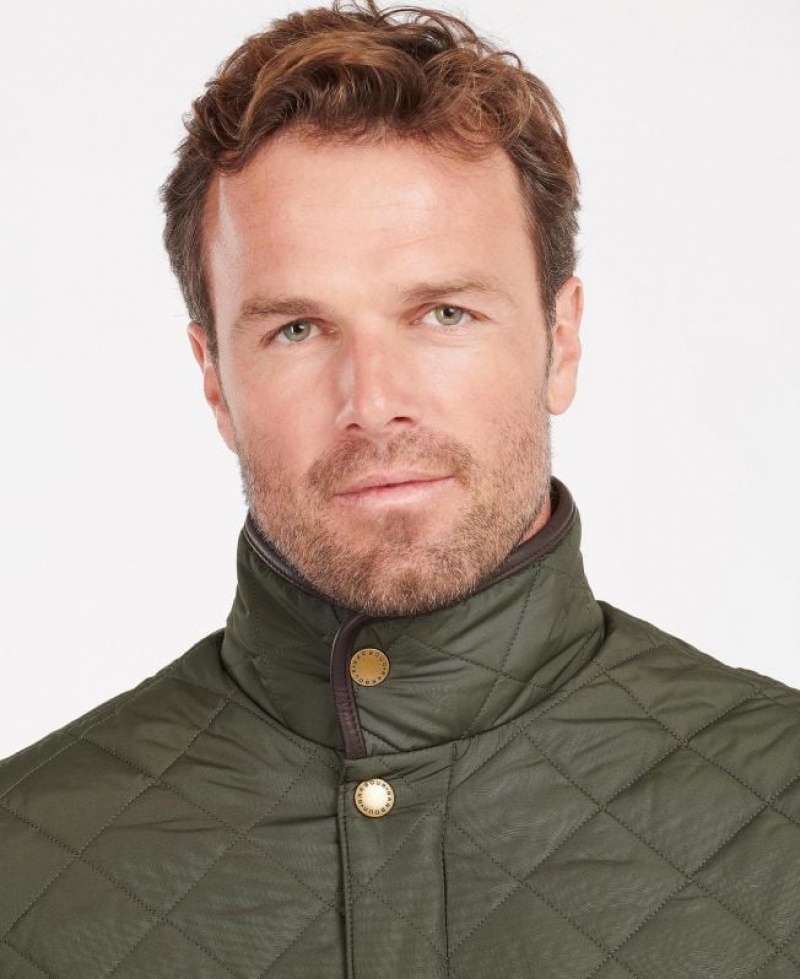 Green Men Barbour Devon Quilted Jacket | US-0231ZFVHM