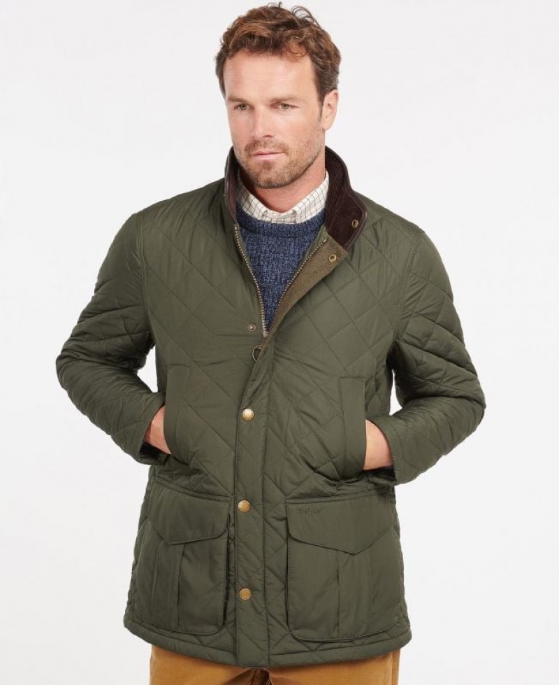 Green Men Barbour Devon Quilted Jacket | US-0231ZFVHM