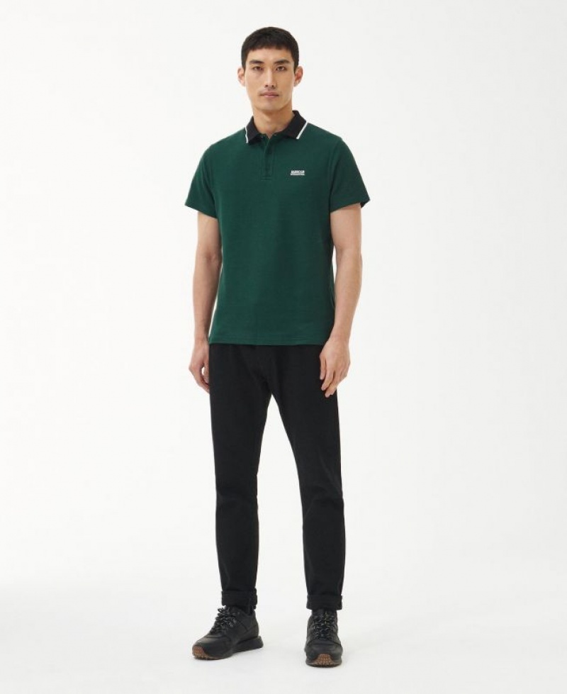 Green Men Barbour International Crosby Polo Shirt | US-6127TGYNU