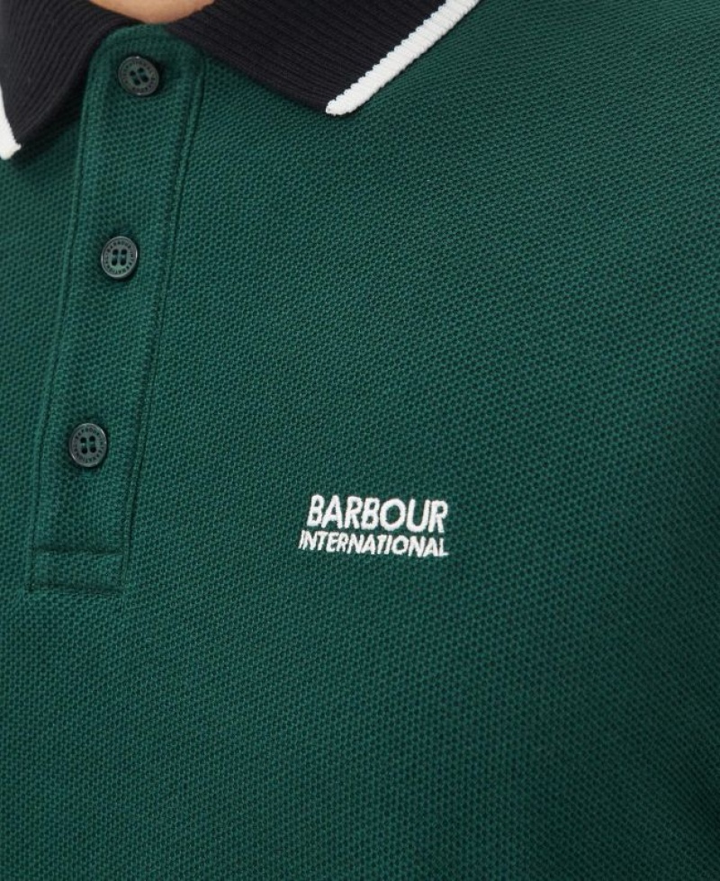 Green Men Barbour International Crosby Polo Shirt | US-6127TGYNU