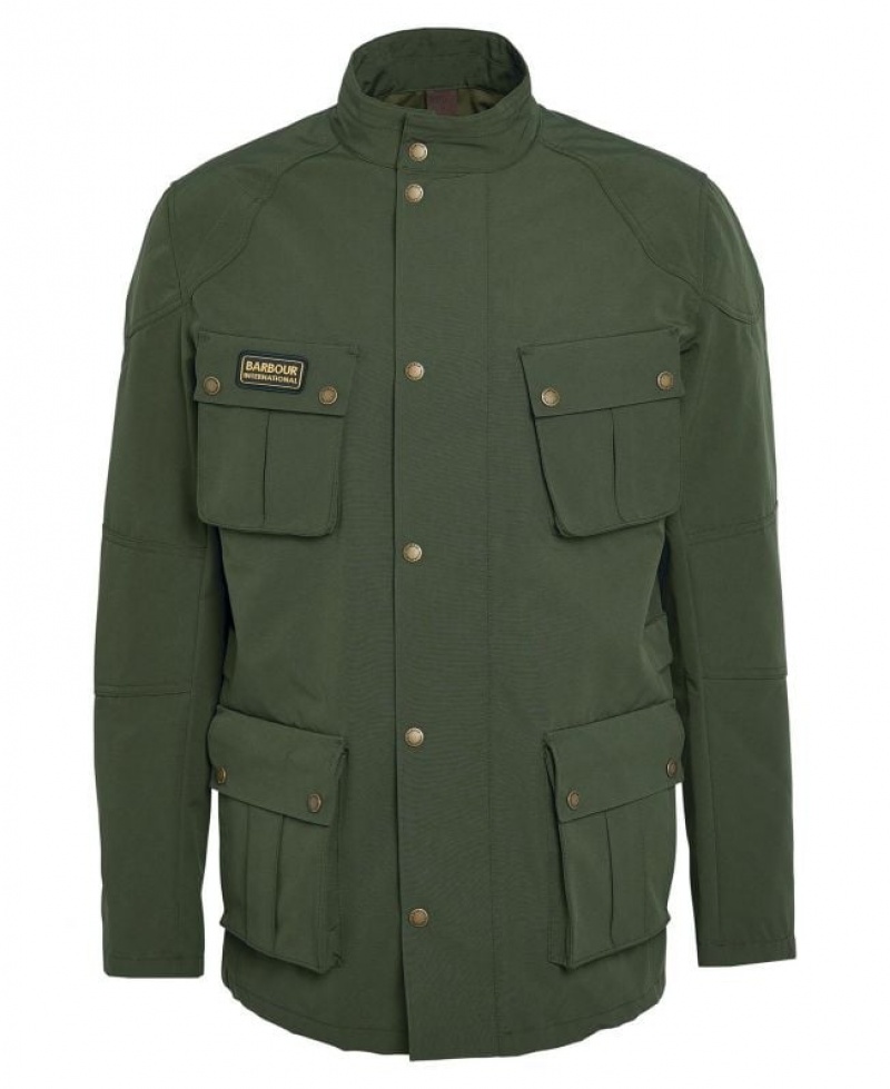 Green Men Barbour International Lockseam Showerproof Waterproof Jacket | US-7185UCMOA