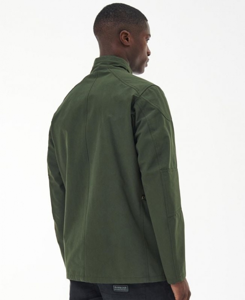 Green Men Barbour International Lockseam Showerproof Waterproof Jacket | US-7185UCMOA