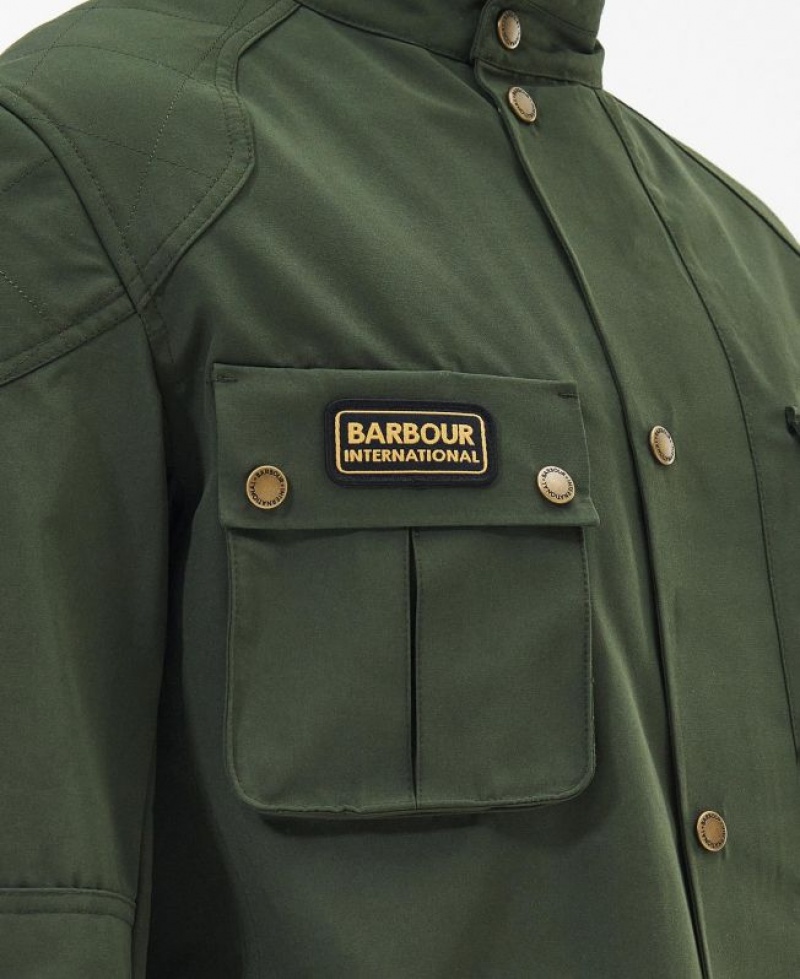 Green Men Barbour International Lockseam Showerproof Waterproof Jacket | US-7185UCMOA