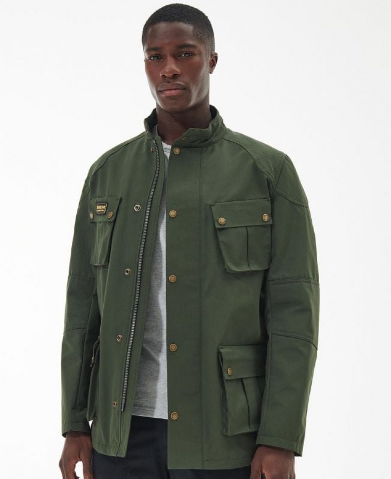 Green Men Barbour International Lockseam Showerproof Waterproof Jacket | US-7185UCMOA