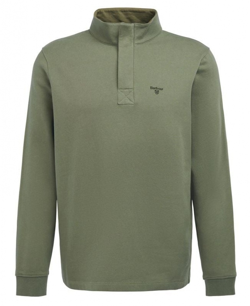 Green Men Barbour Kiphill Half-Zip Sweatshirt | US-1309NWHKF