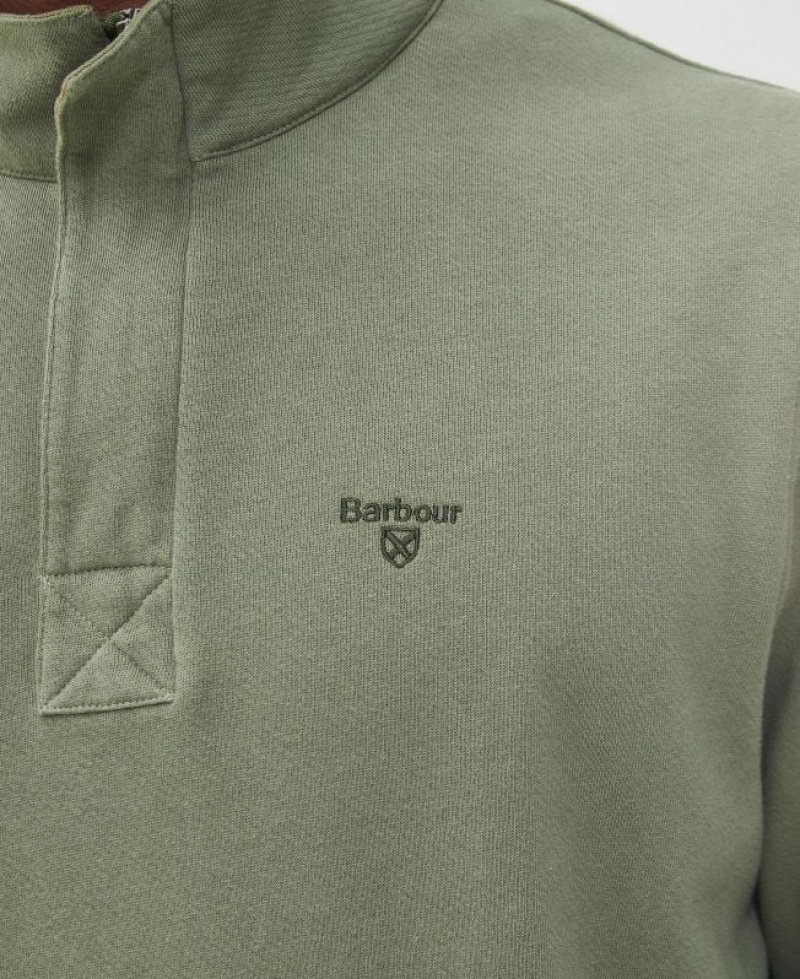 Green Men Barbour Kiphill Half-Zip Sweatshirt | US-1309NWHKF