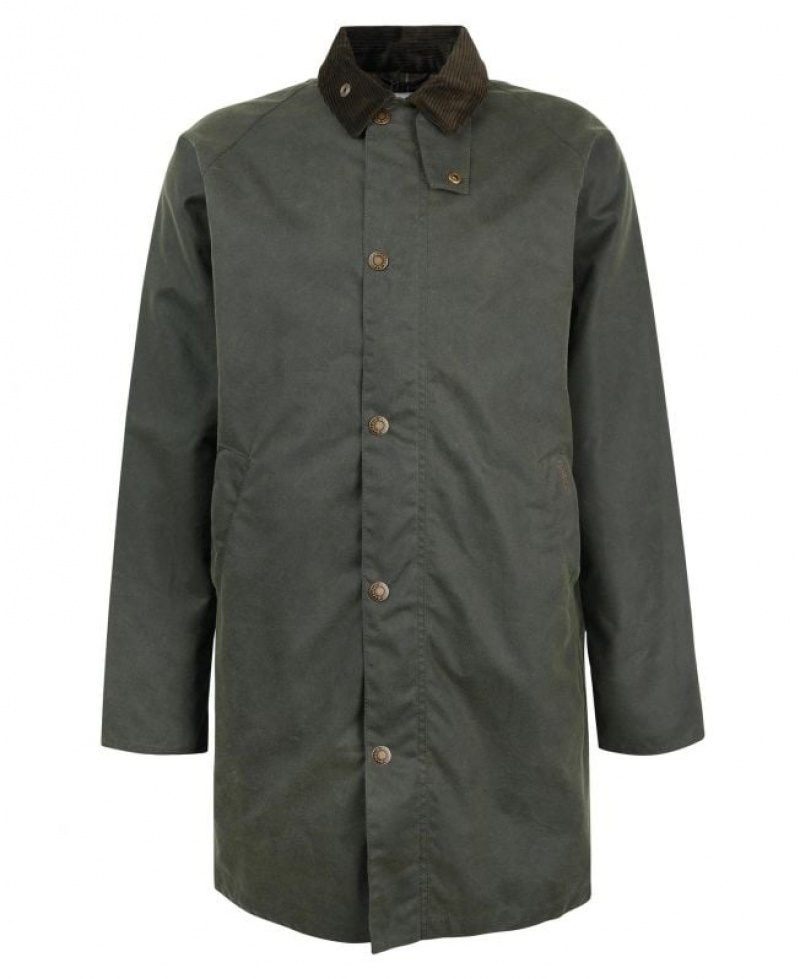 Green Men Barbour Macklow Waxed Jacket | US-3607EWUGR