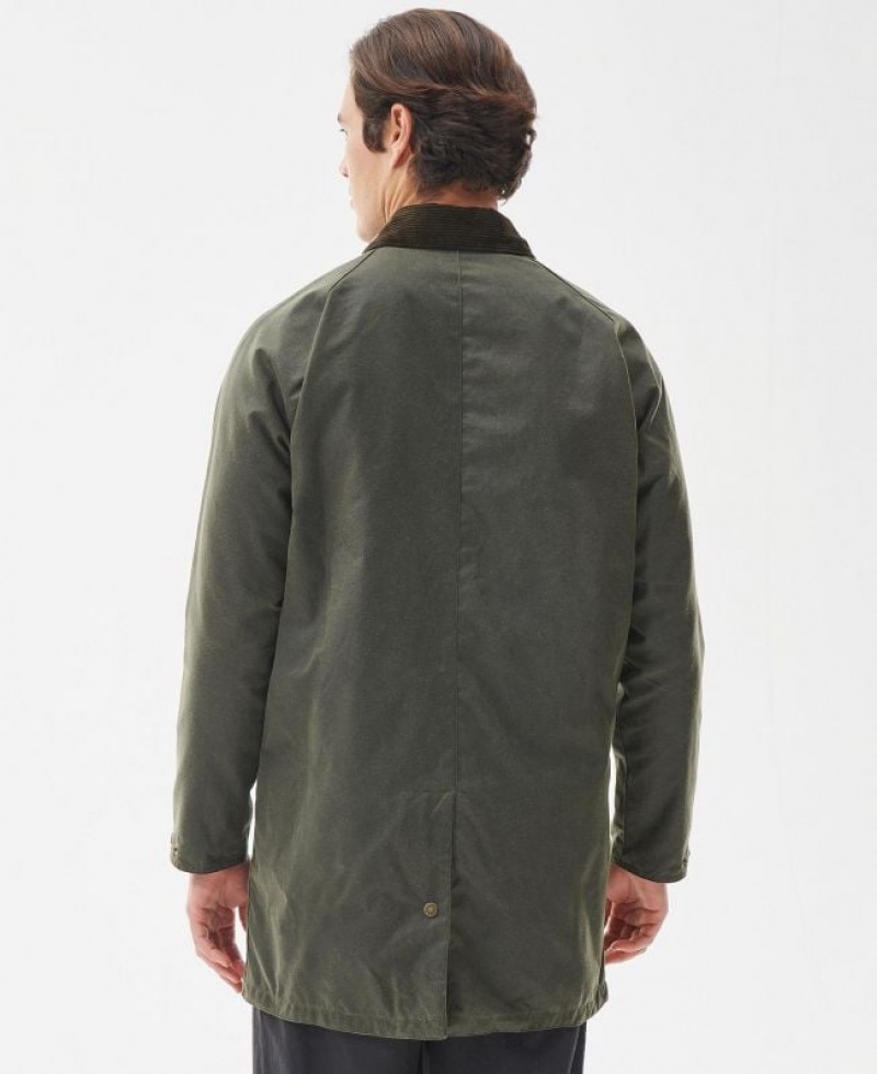 Green Men Barbour Macklow Waxed Jacket | US-3607EWUGR