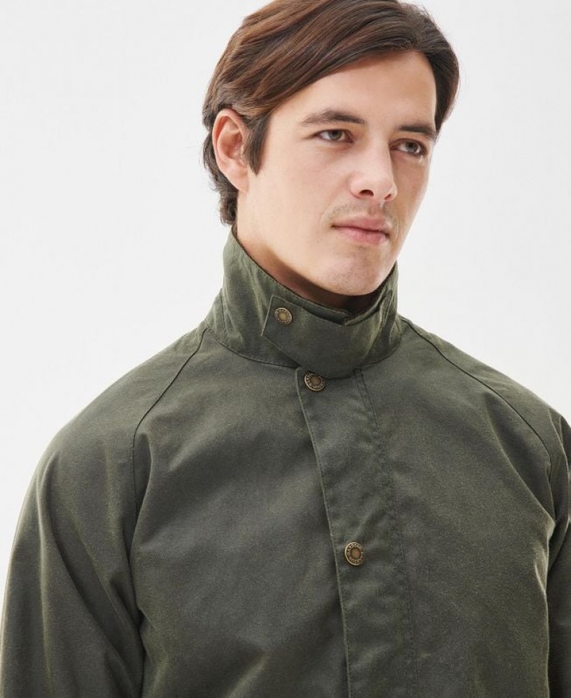 Green Men Barbour Macklow Waxed Jacket | US-3607EWUGR