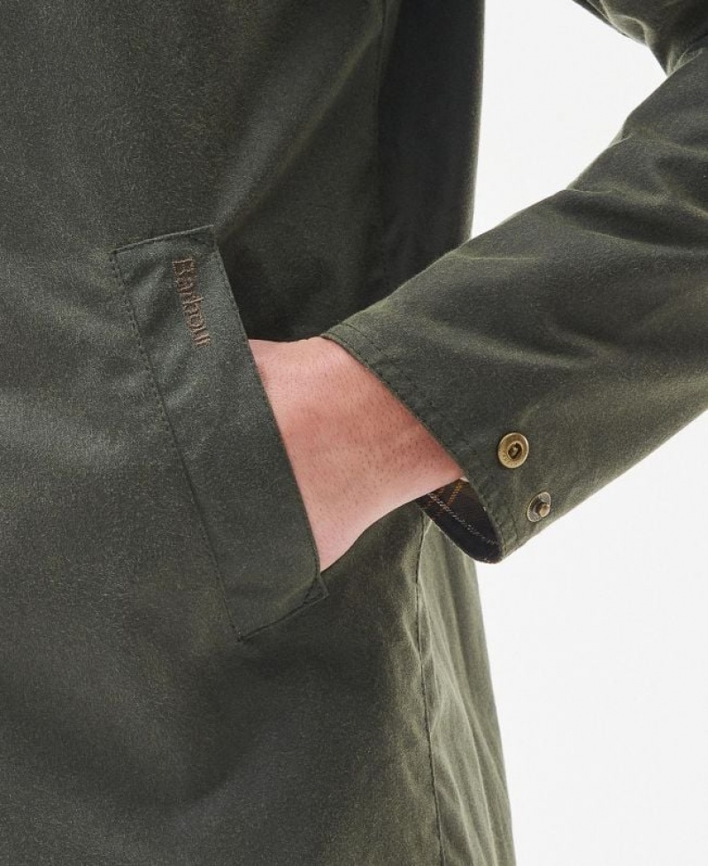 Green Men Barbour Macklow Waxed Jacket | US-3607EWUGR