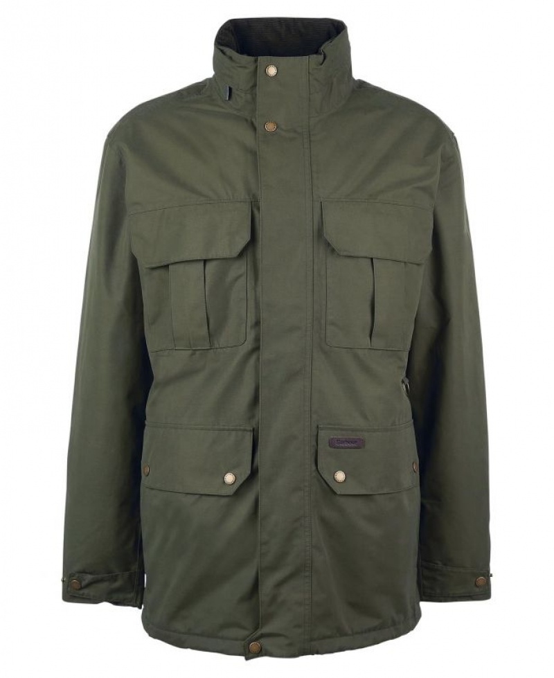 Green Men Barbour Malcolm Waterproof Jacket | US-7410EYQBK