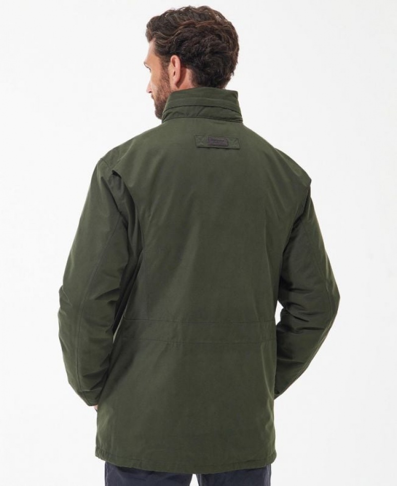 Green Men Barbour Malcolm Waterproof Jacket | US-7410EYQBK