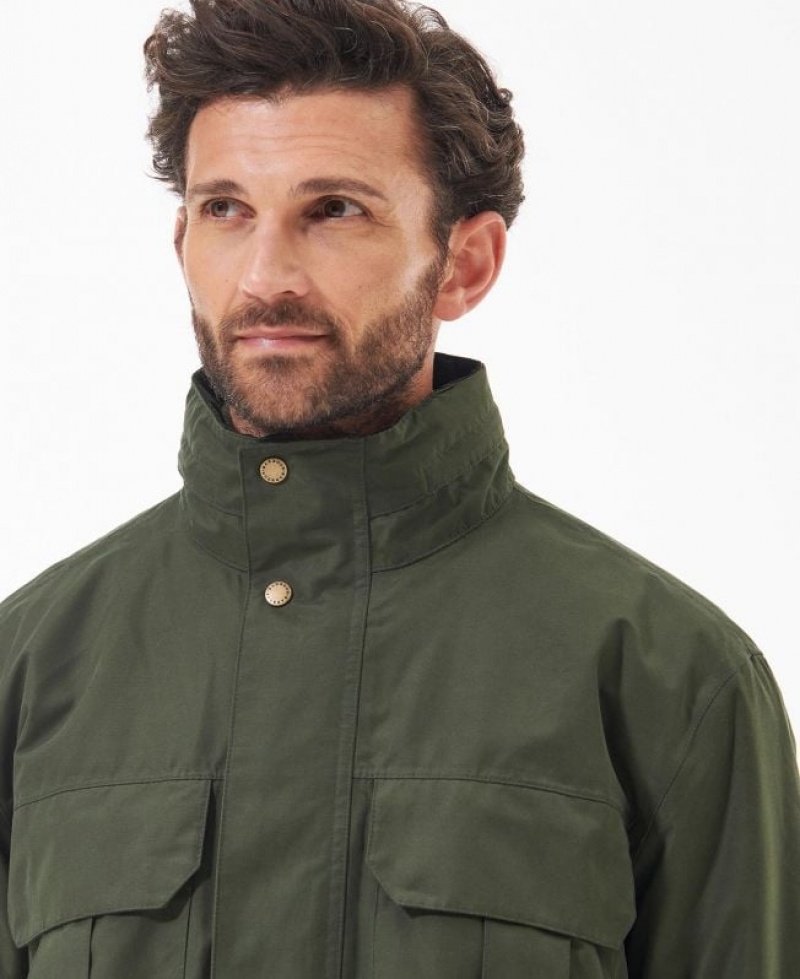 Green Men Barbour Malcolm Waterproof Jacket | US-7410EYQBK