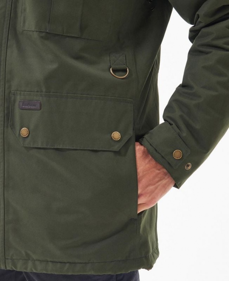 Green Men Barbour Malcolm Waterproof Jacket | US-7410EYQBK