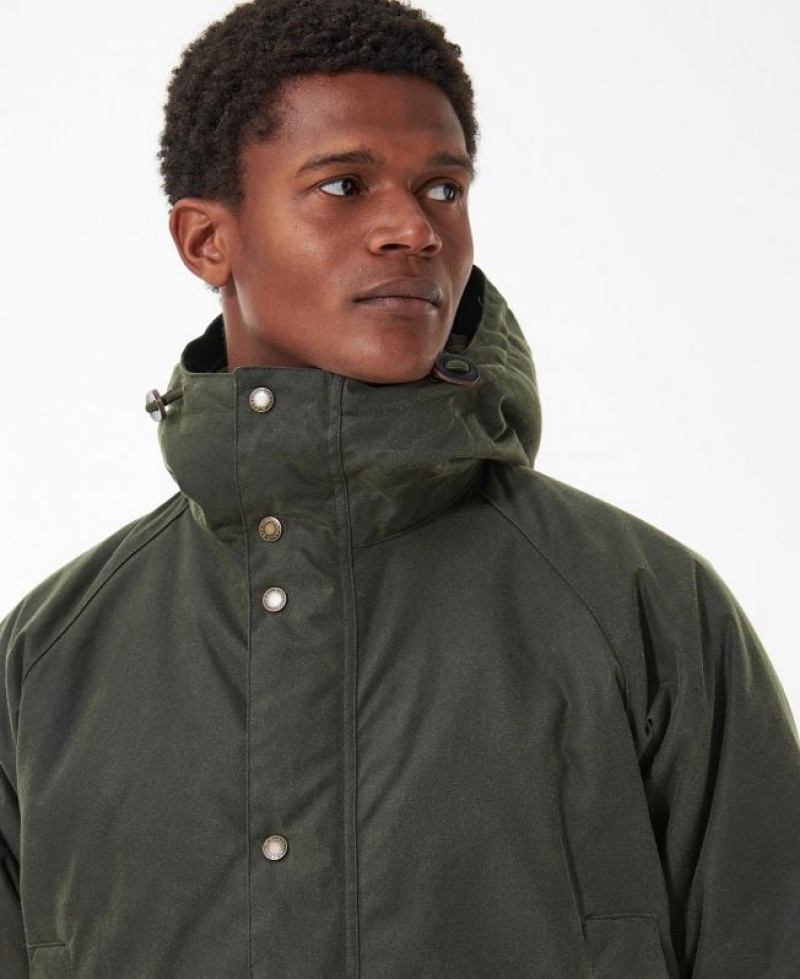 Green Men Barbour Modern Waxed Jacket | US-6095SLHBR