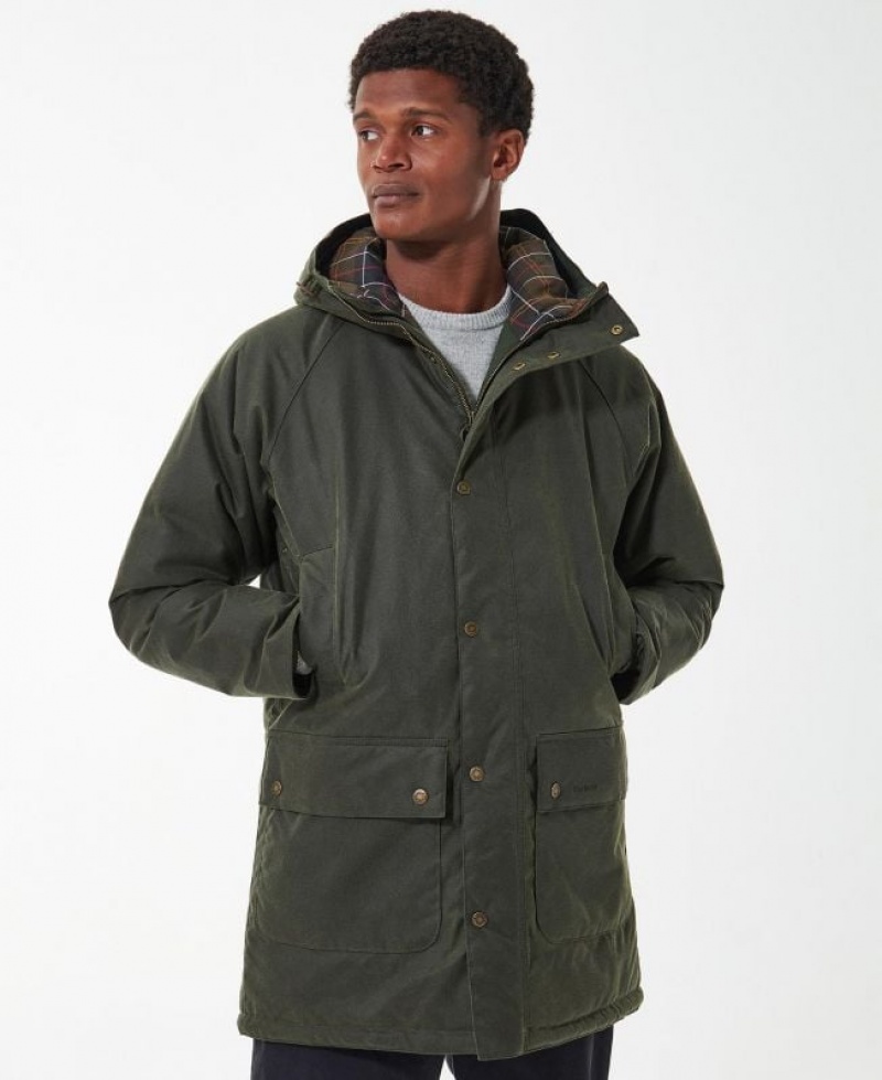 Green Men Barbour Modern Waxed Jacket | US-6095SLHBR