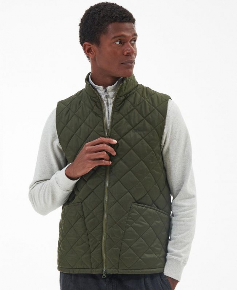 Green Men Barbour Monty Vest | US-2765IODXM