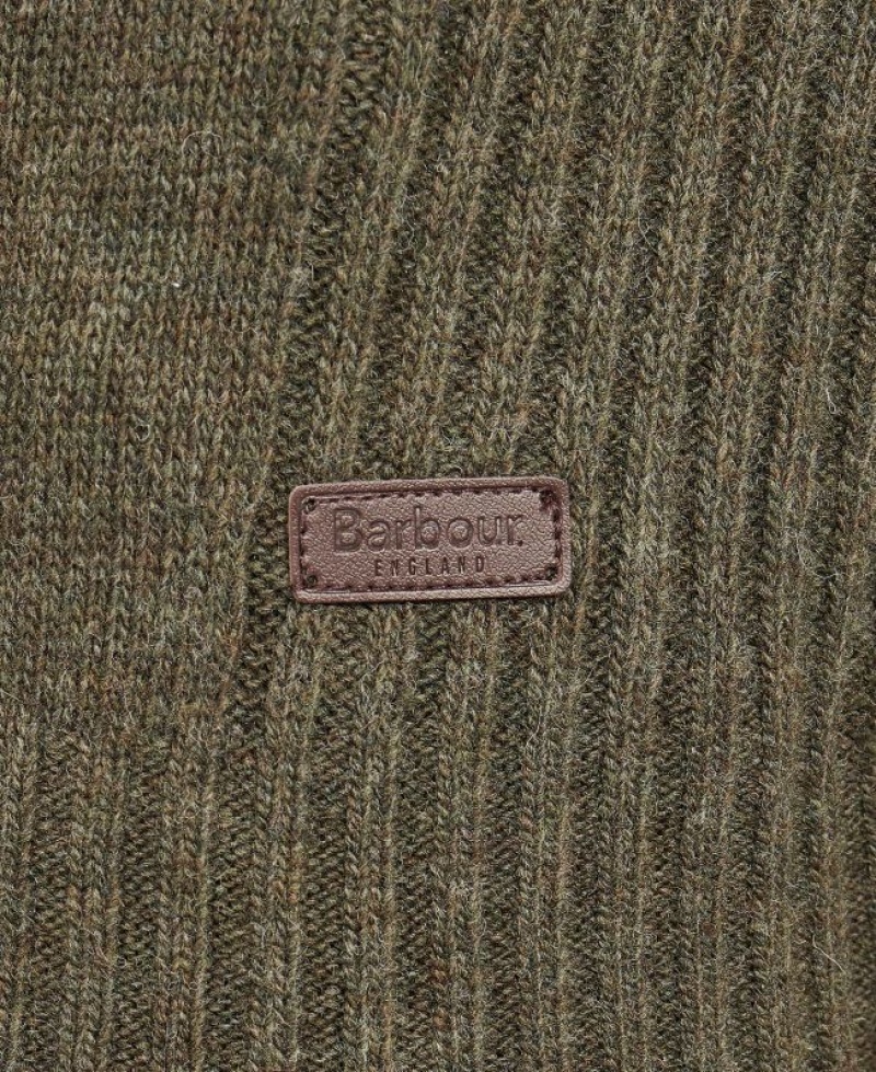 Green Men Barbour Nelson Essential Half Zip Sweater | US-7431CFSBM