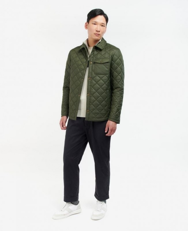 Green Men Barbour Newbie Quilted Jacket | US-6351URLBA