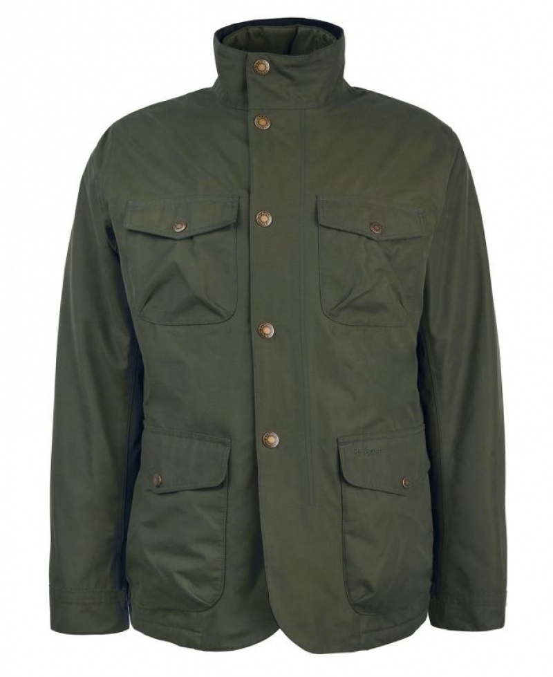 Green Men Barbour Ogston Waterproof Jacket | US-3405MWKHR