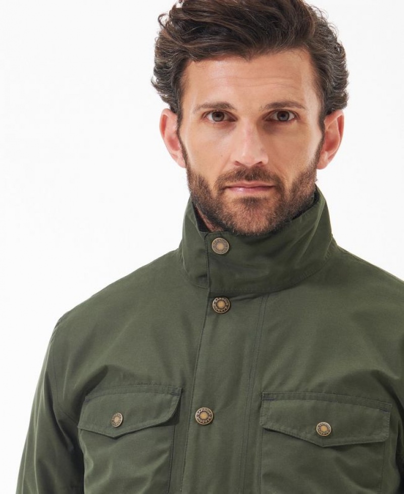 Green Men Barbour Ogston Waterproof Jacket | US-3405MWKHR