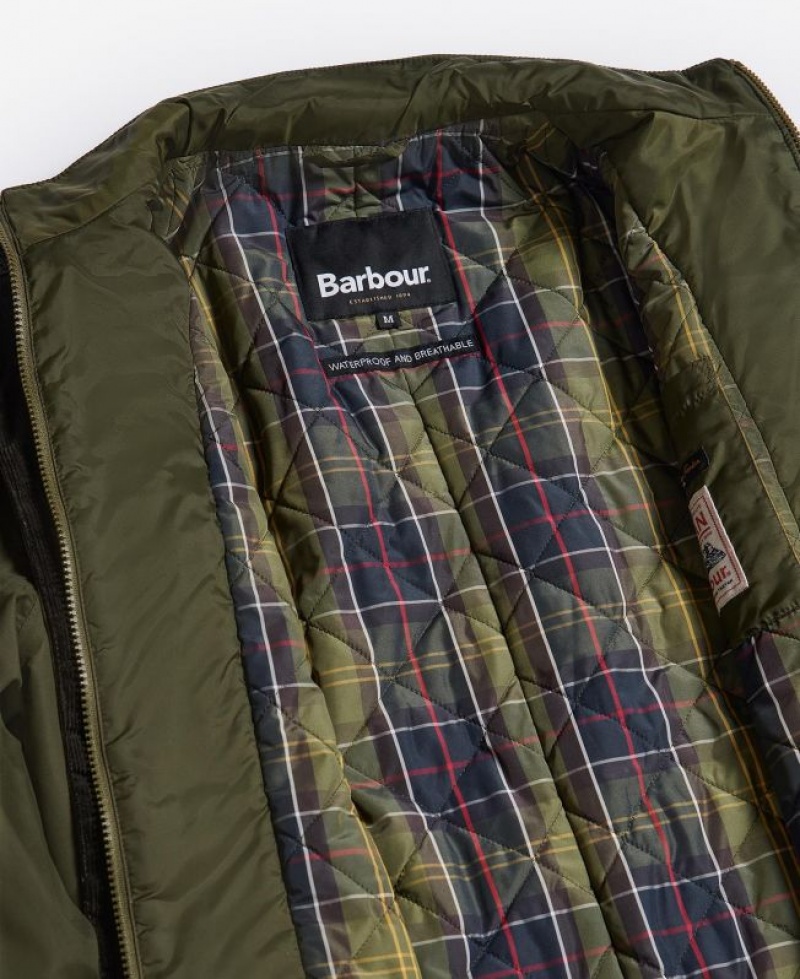 Green Men Barbour Ogston Waterproof Jacket | US-3405MWKHR