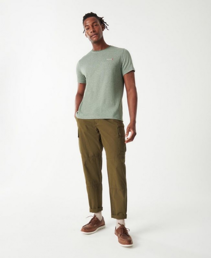 Green Men Barbour Pluckley T-Shirts | US-4609IQOAW