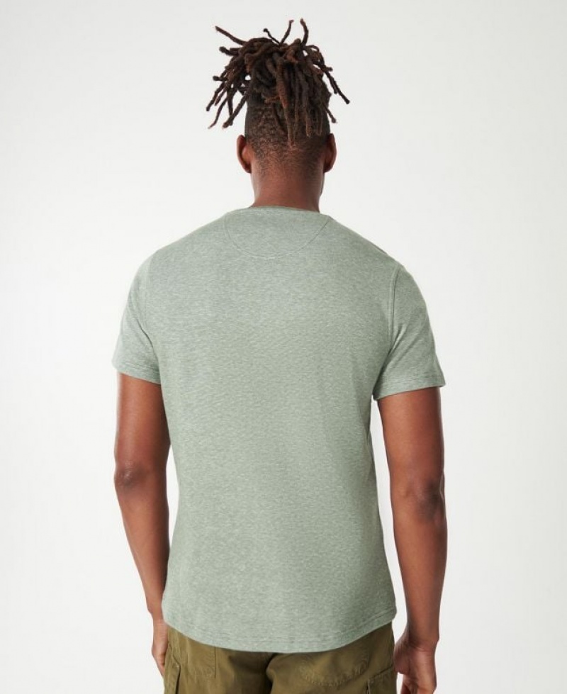 Green Men Barbour Pluckley T-Shirts | US-4609IQOAW