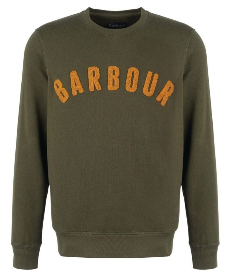 Green Men Barbour Prep Logo Sweatshirt | US-8941UKOVJ