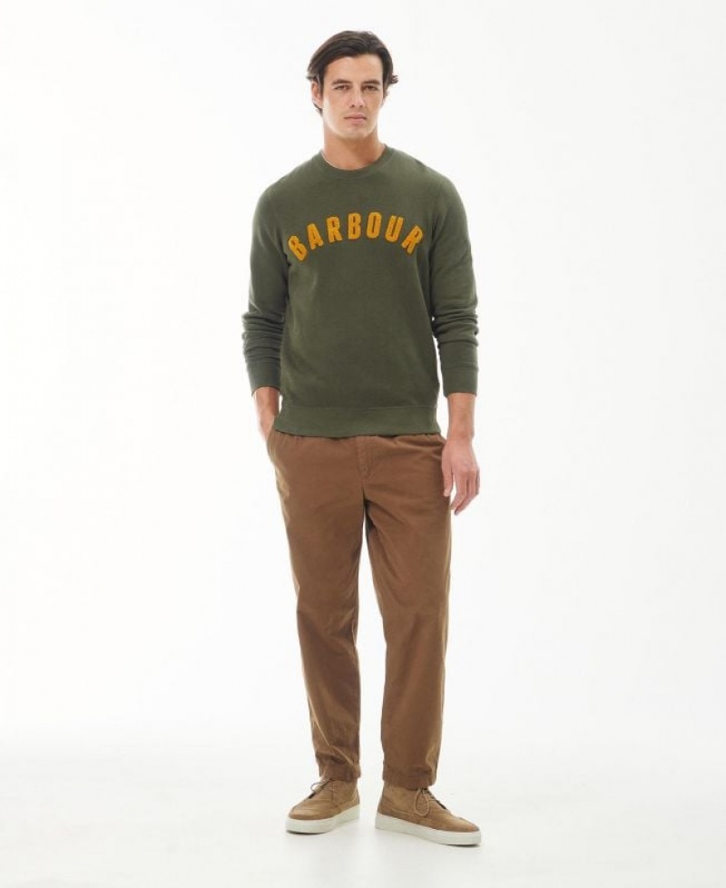 Green Men Barbour Prep Logo Sweatshirt | US-8941UKOVJ