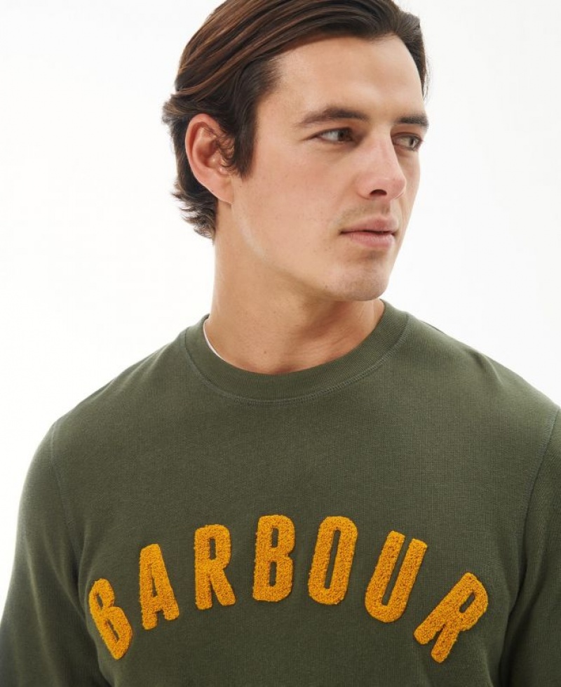 Green Men Barbour Prep Logo Sweatshirt | US-8941UKOVJ