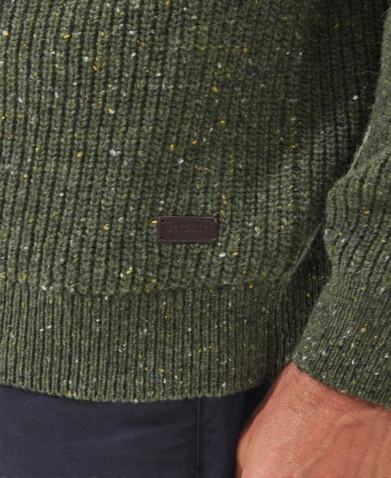 Green Men Barbour Raisthorpe Crew Neck Sweater | US-8059PXTWJ