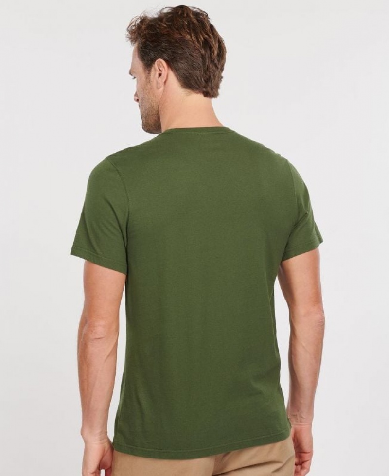 Green Men Barbour Ridge Logo T-Shirts | US-9267SCHOW