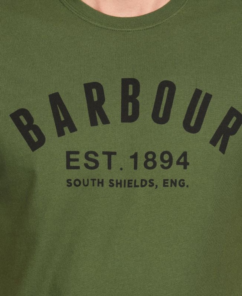 Green Men Barbour Ridge Logo T-Shirts | US-9267SCHOW