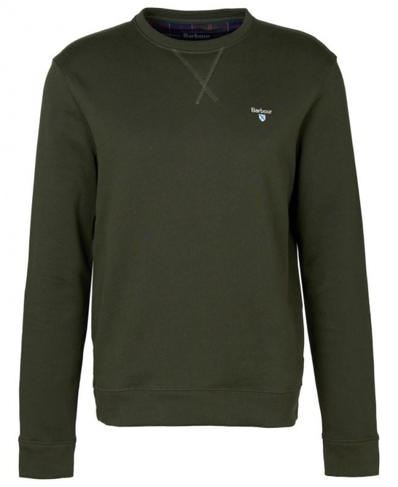 Green Men Barbour Ridsdale Crew-Neck Sweatshirt | US-0247UQCDZ