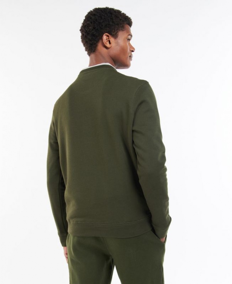 Green Men Barbour Ridsdale Crew-Neck Sweatshirt | US-0247UQCDZ