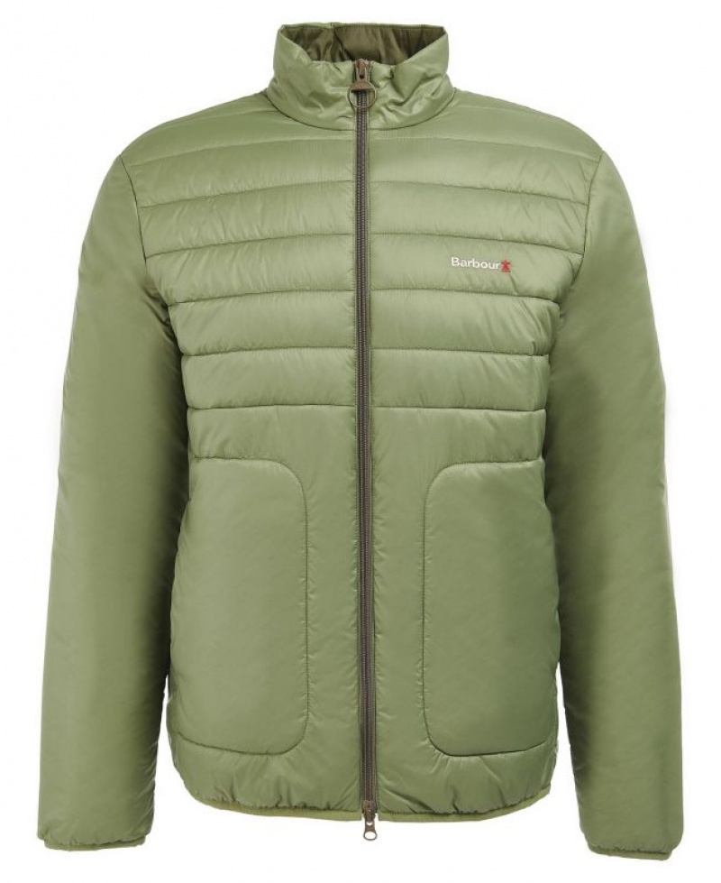 Green Men Barbour Summer Baffle Quilted Jacket | US-6504INGEX