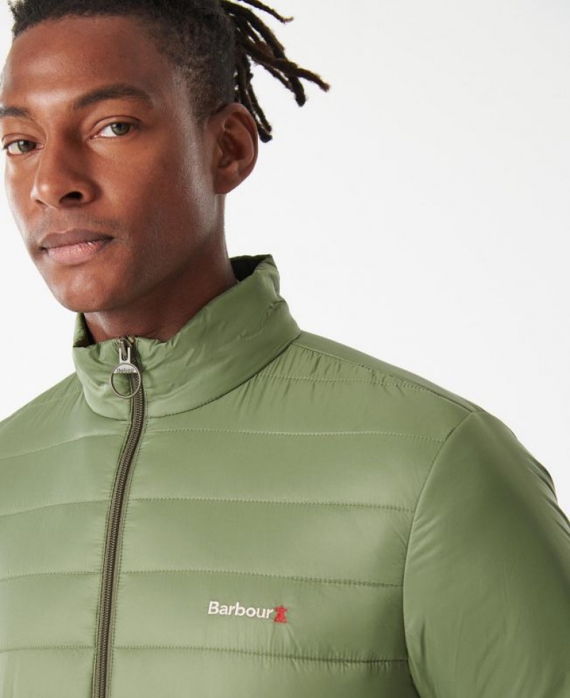 Green Men Barbour Summer Baffle Quilted Jacket | US-6504INGEX