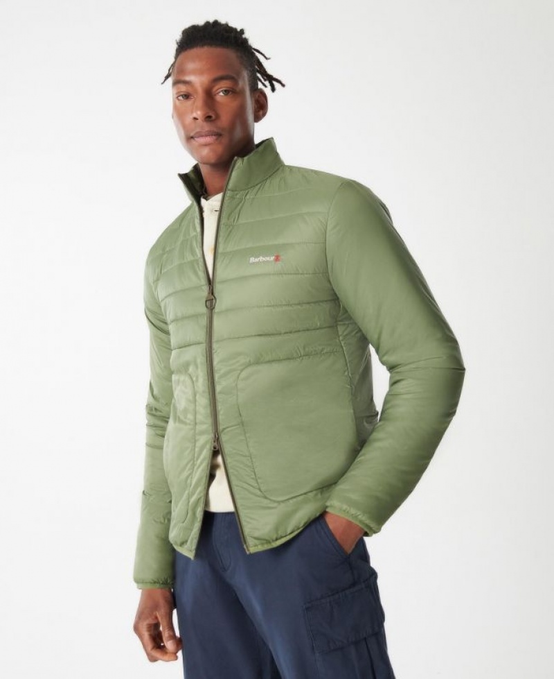 Green Men Barbour Summer Baffle Quilted Jacket | US-6504INGEX