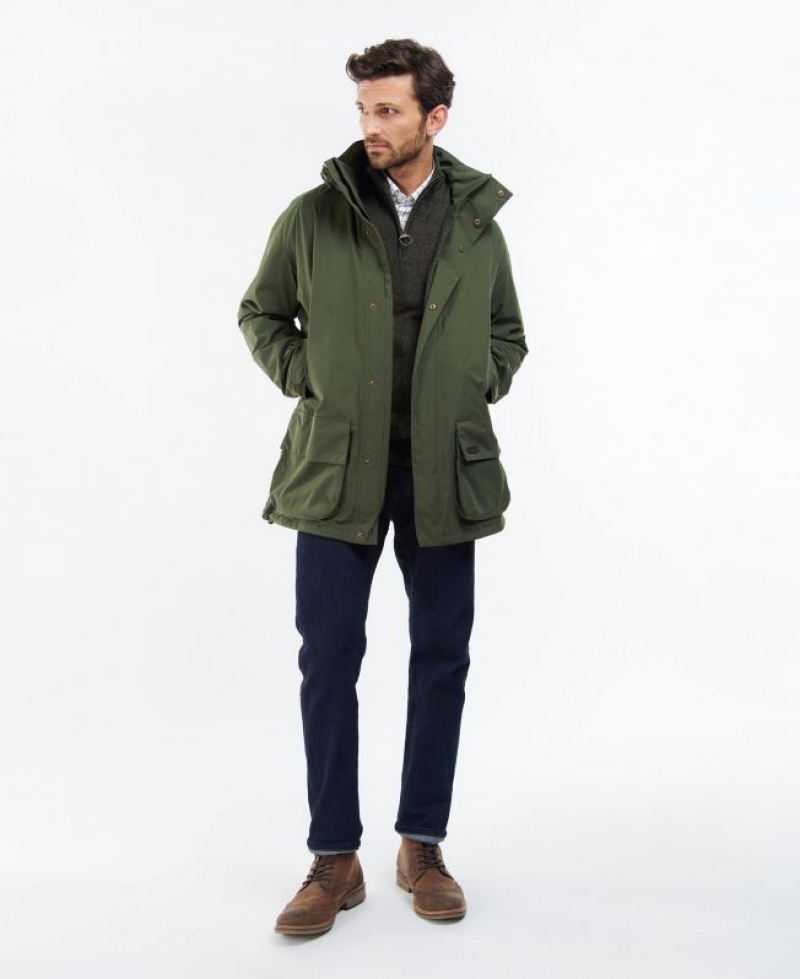 Green Men Barbour Swinton Casual Jacket | US-3872IDAPY