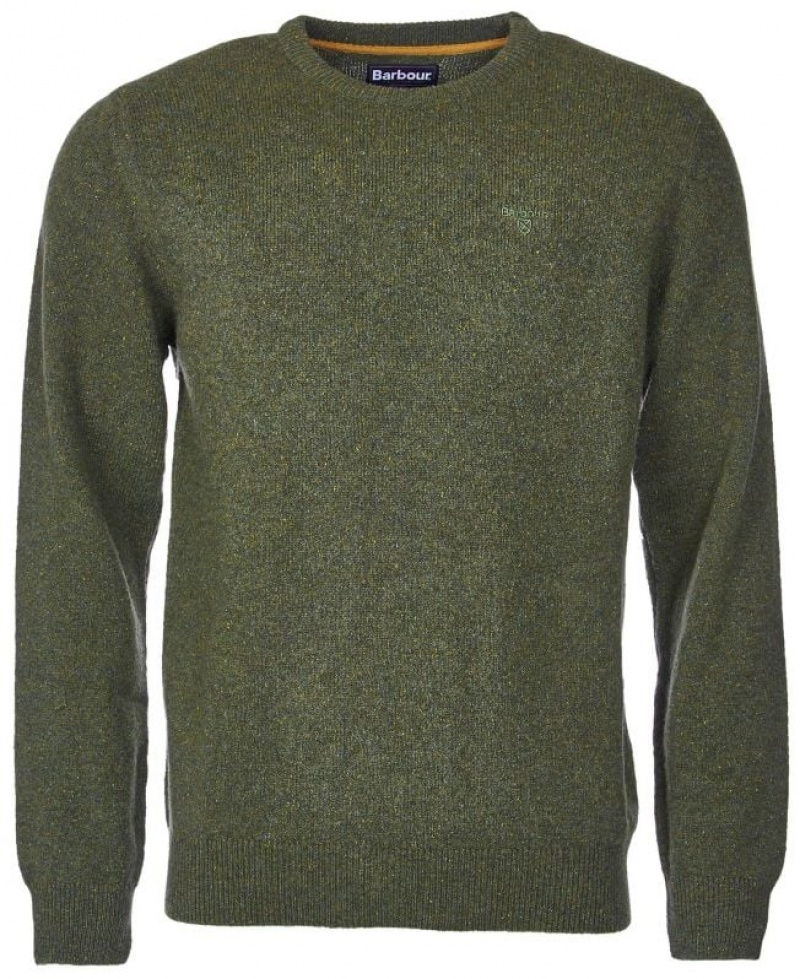 Green Men Barbour Tisbury Crew Neck Sweater | US-5937JYKMC