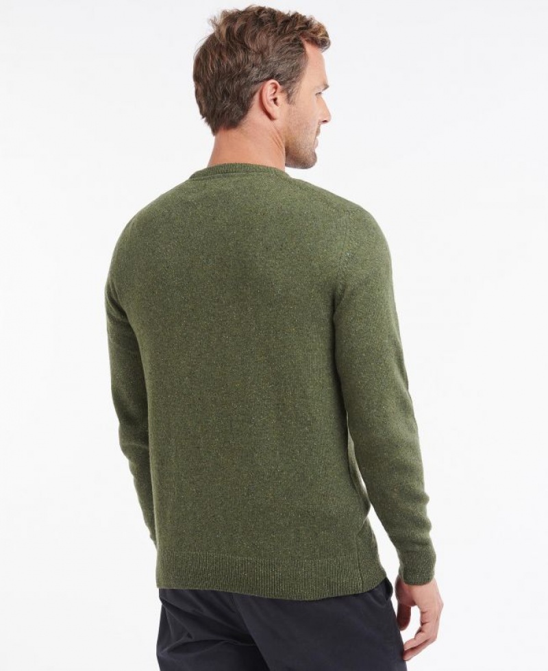 Green Men Barbour Tisbury Crew Neck Sweater | US-5937JYKMC