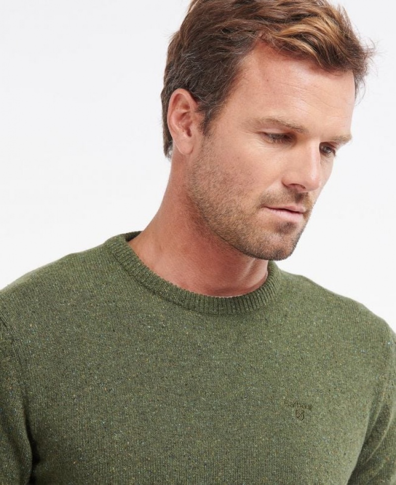 Green Men Barbour Tisbury Crew Neck Sweater | US-5937JYKMC