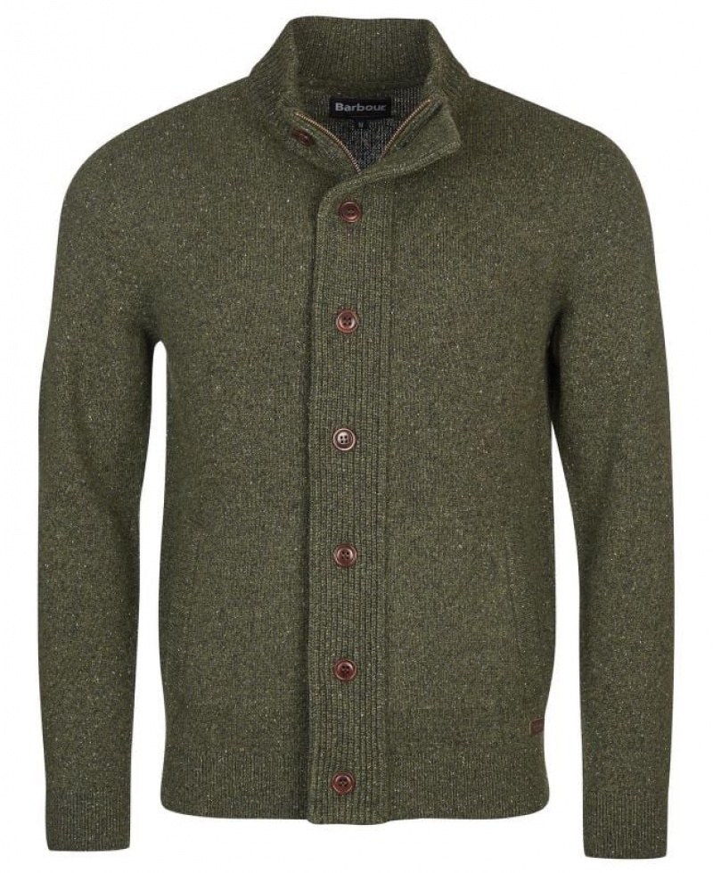 Green Men Barbour Tisbury Zip Through Cardigan | US-7634LZKYJ